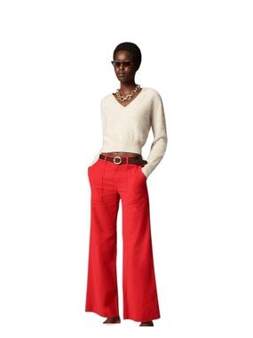 J.Crew Pant Pants Bright Red Wide Leg Pants